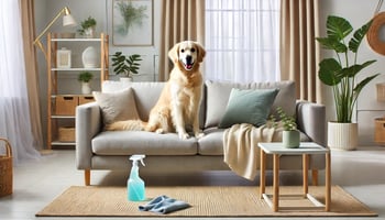 Clean sofa after dog urine removal by Velvo in Charlotte, NC.