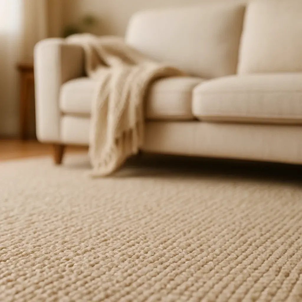 Clean and fresh sofa in a modern living room, professional sofa cleaning service in Fort Mill, SC by Velvo