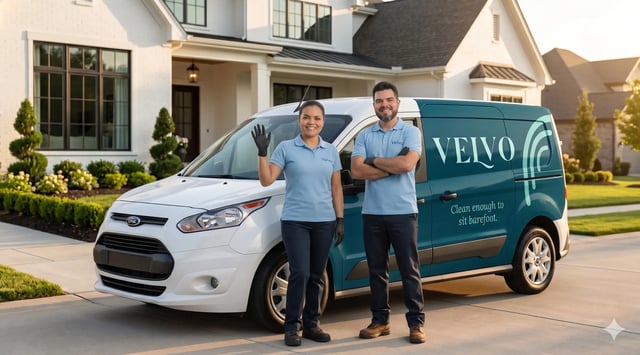 Paulo and Digiorgia — Velvo founders performing professional area rug cleaning in Fort Mill SC