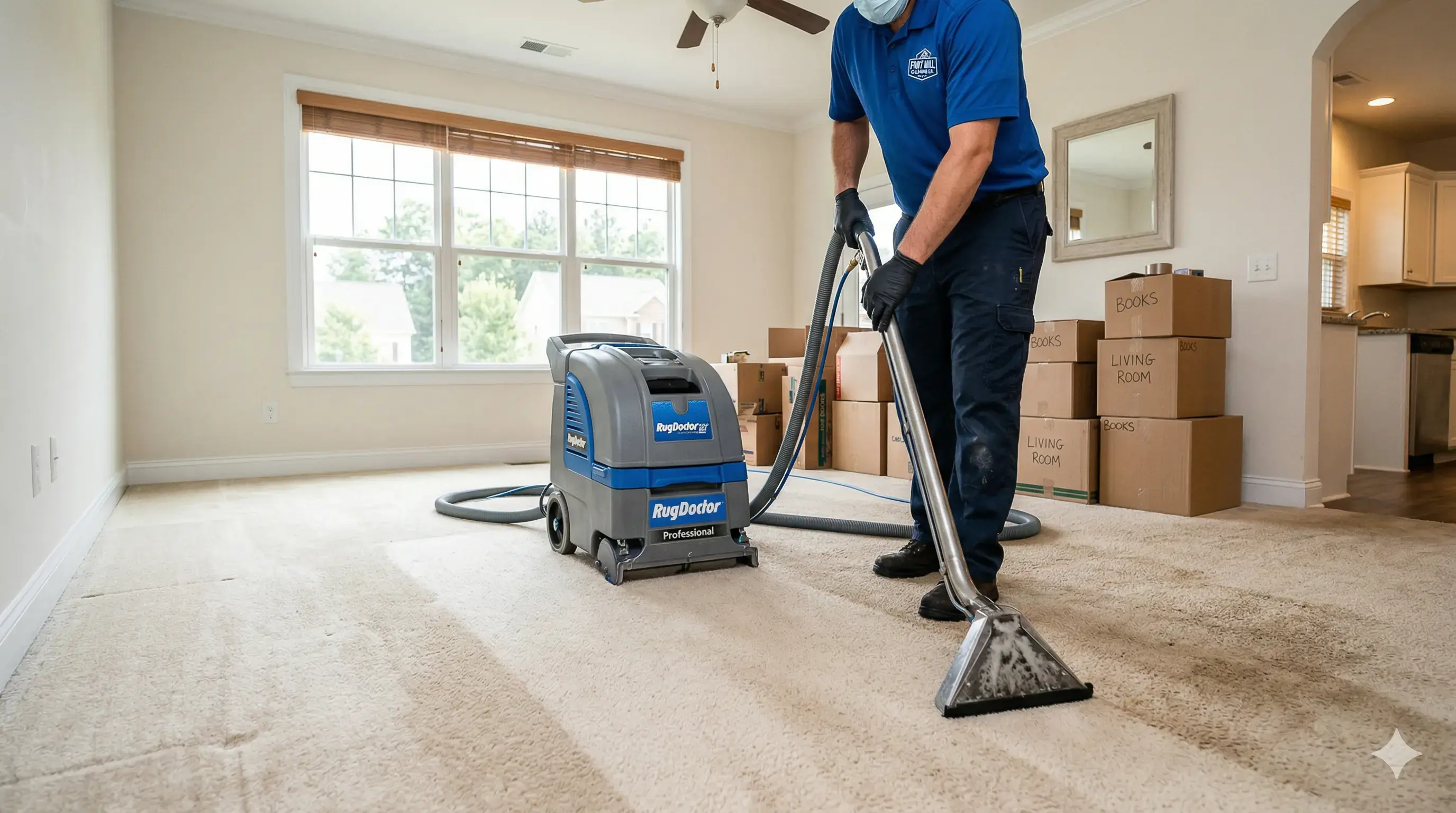 Professional move-out carpet cleaning in Fort Mill helps renters remove stains, odors, and embedded dirt before final inspection.
